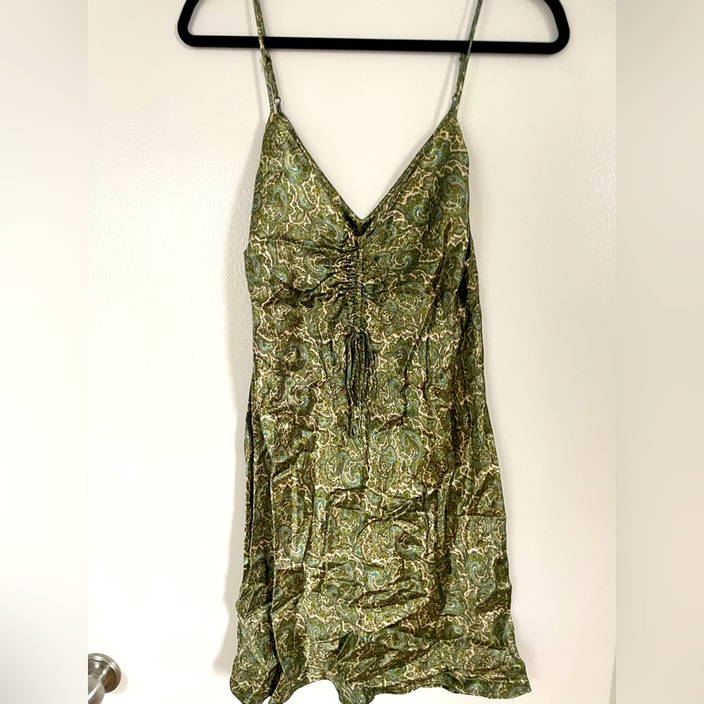 Green Zara satin dress
